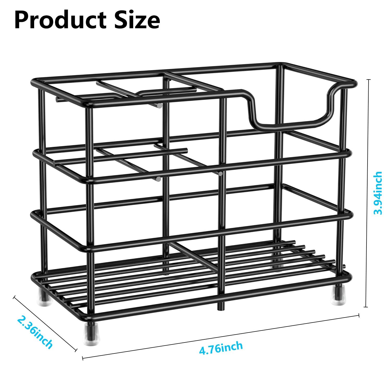 Toothbrush Holder for Bathroom, Stainless Steel Toothpaste Holder Stand with 5 Slots, Tooth Brush Organizer for for Bathroom Countertop, Black EasyOptionXY LLC