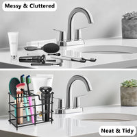 Toothbrush Holder for Bathroom, Stainless Steel Toothpaste Holder Stand with 5 Slots, Tooth Brush Organizer for for Bathroom Countertop, Black EasyOptionXY LLC