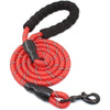 Rope Dog Leash, Heavy Duty Dog Leash with Comfortable Padded Handle and Highly Reflective Threads for Small Medium and Large Dogs, Red EasyOptionXY LLC