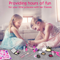 Pretend Makeup Kit for Girls, 11 Pcs Fake Makeup Set with Cosmetic Bag, Toddler Beauty Set Makeup Toy for 3, 4, 5, 6, 7, 8 Years Old Girls Birthday Gifts EasyOptionXY LLC