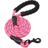 Rope Dog Leash, Heavy Duty Dog Leash with Comfortable Padded Handle and Highly Reflective Threads for Small Medium and Large Dogs, Pink EasyOptionXY LLC