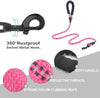 Rope Dog Leash, Heavy Duty Dog Leash with Comfortable Padded Handle and Highly Reflective Threads for Small Medium and Large Dogs, Pink EasyOptionXY LLC