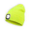 LED Beanie Hat with Light, Unisex USB Rechargeable Hands Free 4 LED Headlamp Cap, Winter Knitted Headlight, Men Gifts for Dad Husband (Yellow) EasyOptionXY LLC
