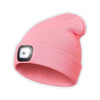 LED Beanie Hat with Light, Unisex USB Rechargeable Hands Free 4 LED Headlamp Cap, Winter Knitted Headlight, Men Gifts for Dad Husband (Pink) EasyOptionXY LLC
