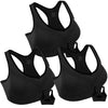 3 Pack Racerback Sports Bras for Women, Seamless High Impact Bra with Pad for Yoga Gym Fitness Workout, XL Size (Black) EasyOptionXY LLC
