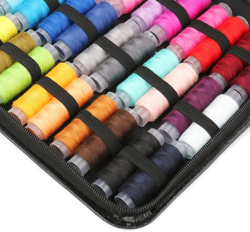 126 Pcs Sewing Kit, Portable Sewing Thread with Needle and Thread Kit, Sewing Suppliers Accessories Tools with Black Carrying Case for Quick Fixes EasyOptionXY LLC