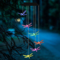 Solar Dragonfly Wind Chimes, Outdoor Color Changing Solar Wind Chimes, Romantic Wind Bell Light Birthday Gifts for Mom Patio Yard Garden Home EasyOptionXY LLC