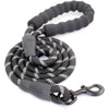 Rope Dog Leash, Heavy Duty Dog Leash with Comfortable Padded Handle and Highly Reflective Threads for Small Medium and Large Dogs, Black EasyOptionXY LLC