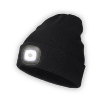LED Beanie Hat with Light, USB Rechargeable LED Headlamp Cap, Winter Knitted Headlight for Men Dad Husband Gifts (Black) EasyOptionXY LLC