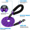 Rope Dog Leash, Heavy Duty Dog Leash with Comfortable Padded Handle and Highly Reflective Threads for Small Medium and Large Dogs, Purple EasyOptionXY LLC