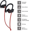 Bluetooth Headphones, Wireless Sport Earphones, 8 Hours of Playtime, IPX7 Waterproof Earbuds with Bass Stereo Mic for Workout, Running and Gym (Red) EasyOptionXY LLC