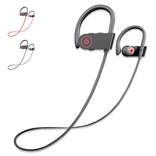 Bluetooth Headphones, Wireless Sport Earphones, 8 Hrs of Playtime, IPX7 Waterproof Earbuds with Bass Stereo Mic for Workout, Running and Gym (Black) EasyOptionXY LLC