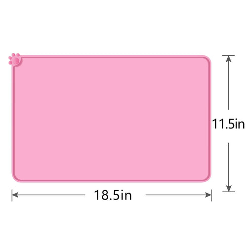 Dog Cat Bowl Mat, Silicone Dog Food Mat, Non-Slip Pet Feeding Mat Waterproof Placemat for Small Pets, Pink EasyOptionXY LLC