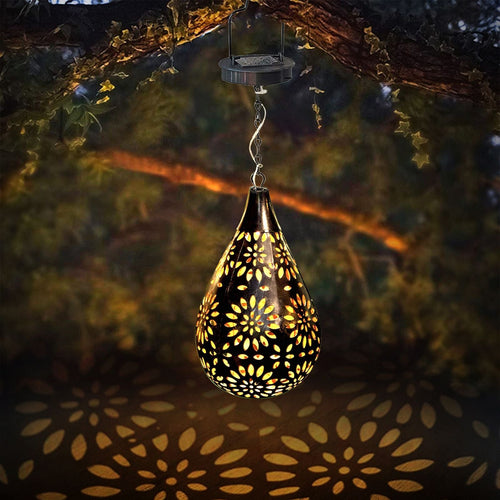 Hanging Solar Lantern Lights, Boho Decorative LED Garden Lights, Waterproof Solar Metal Lamp for Outdoor Patio Lawn Decor EasyOptionXY LLC