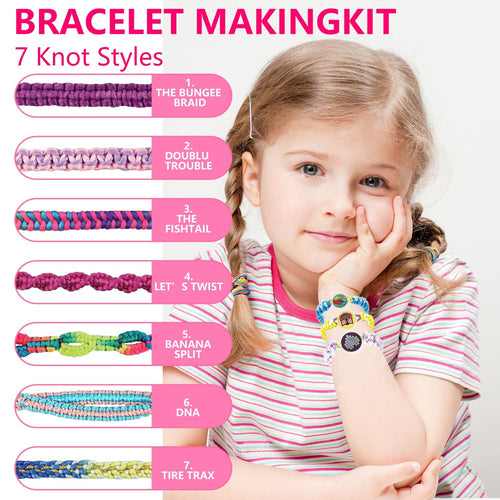 Friendship Bracelet Making Kit, DIY Arts and Crafts Kit Toys for Teen Girls Travel Activity Set Gifts for Age 6 7 8 9 10 11 12 Year Old Girls EasyOptionXY LLC