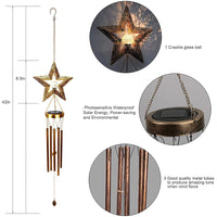 Star Solar Wind Chimes, Outdoor Sympathy Wind Chimes, Star Glass Ball Wind Chimes, Hanging Decor Mom Memorial Gifts for Grandma Patio Yard Christmas Decorations EasyOptionXY LLC