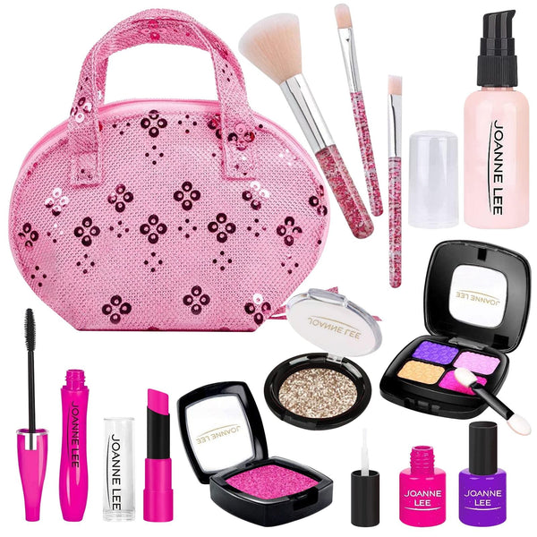 Pretend Makeup Kit for Girls, 12 Pcs Fake Play Makeup Set with Cosmetic Bag, Toddler Cosmetic Vanity Set for 3, 4, 5, 6, 7, 8 Years Old Girls Birthday Gifts EasyOptionXY LLC