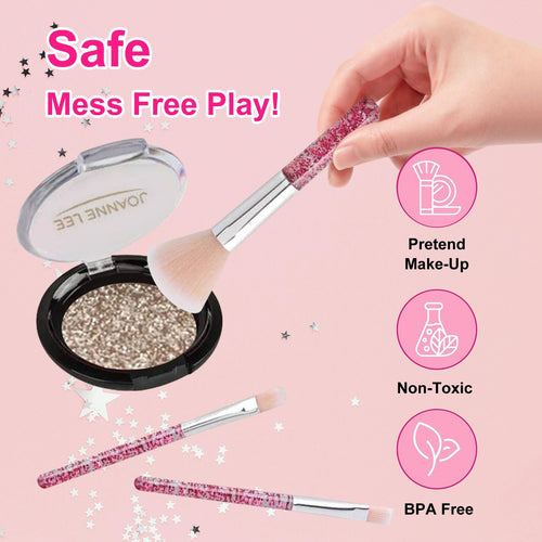 Pretend Makeup Kit for Girls, 12 Pcs Fake Play Makeup Set with Cosmetic Bag, Toddler Cosmetic Vanity Set for 3, 4, 5, 6, 7, 8 Years Old Girls Birthday Gifts EasyOptionXY LLC