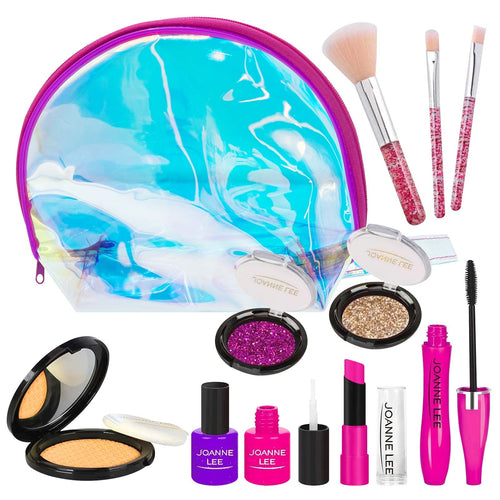 Pretend Makeup Kit for Girls, Fake Make Up Set with Cosmetic Bag, Toddler Cosmetic Beauty Set for 3, 4, 5, 6, 7, 8 Year Old Little Princess Birthday Gifts EasyOptionXY LLC