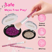 Pretend Makeup Kit for Girls, Fake Make Up Set with Cosmetic Bag, Toddler Cosmetic Beauty Set for 3, 4, 5, 6, 7, 8 Year Old Little Princess Birthday Gifts EasyOptionXY LLC