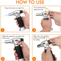 Kitchen Torch, Refillable Butane Torch Lighter, Culinary Blow Torch for Cooking Baking, Desserts, BBQ, DIY Soldering EasyOptionXY LLC