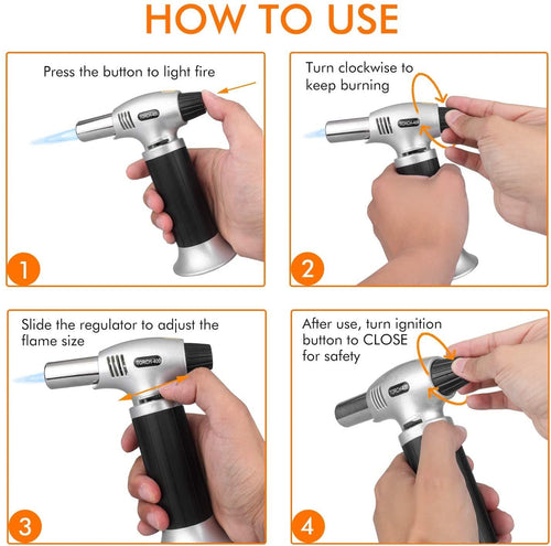 Kitchen Torch, Refillable Butane Torch Lighter, Culinary Blow Torch for Cooking Baking, Desserts, BBQ, DIY Soldering EasyOptionXY LLC