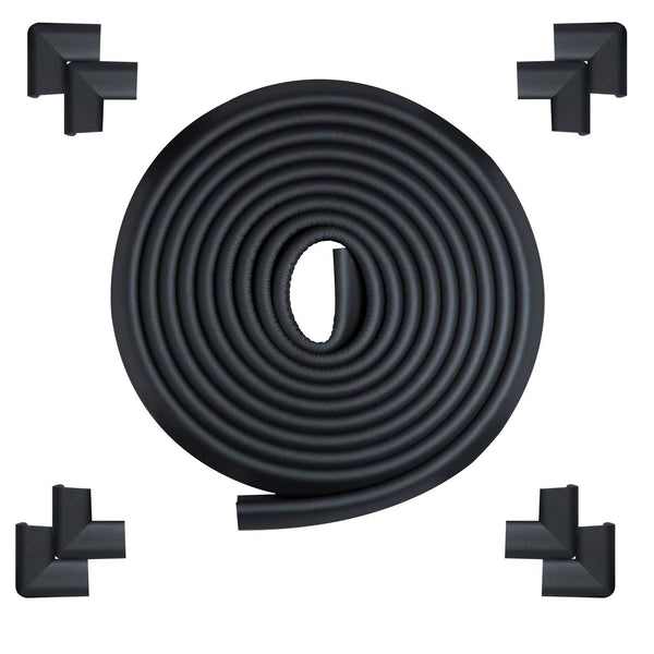 Baby Corner Protector, Kids Foam Safety Corner Edge Bumper Guard, 3M Pre-Taped Table Corner Protector for Table Desk, Corner Cushions, 16.4ft Edge + 8 Corners, Black EasyOptionXY LLC