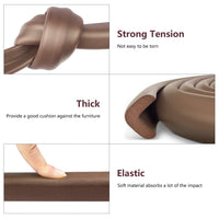 Safety Bumpers Edge Corner Guard, Furniture Edge Corner Protector with 3M Tape, Baby Proofing Table Corner Protector for Desk Coffee, Brown EasyOptionXY LLC