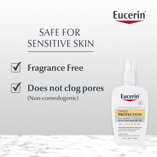 Eucerin Daily Protection Face Lotion with SPF 30, For Sensitive Skin, 4 Fl. Oz. Bottle EasyOptionXY LLC