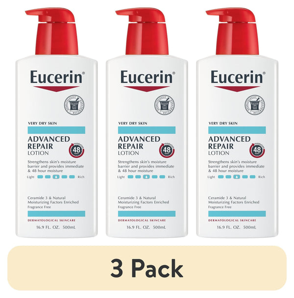 (3 pack) Eucerin Advanced Repair Body Lotion, Fragrance Free, 16.9 fl oz Bottle EasyOptionXY LLC