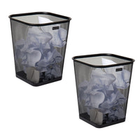 Mind Reader Mesh Trash Can, Waste Paper Basket, Square, Office, Metal Mesh, 9.75"L x 9.75"W x 12.25"H, Set of 2, Black EasyOptionXY LLC