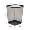 Mind Reader Mesh Trash Can, Waste Paper Basket, Square, Office, Metal Mesh, 9.75"L x 9.75"W x 12.25"H, Set of 2, Black EasyOptionXY LLC