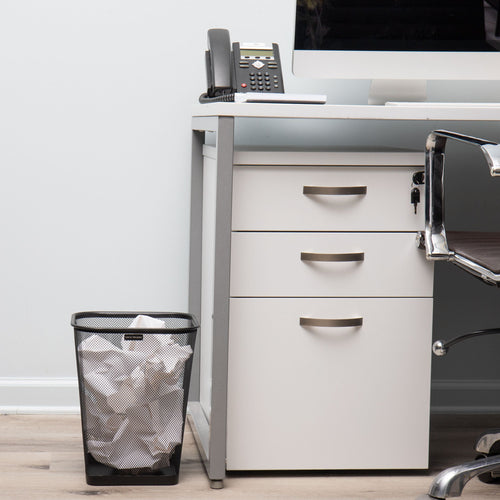 Mind Reader Mesh Trash Can, Waste Paper Basket, Square, Office, Metal Mesh, 9.75"L x 9.75"W x 12.25"H, Set of 2, Black EasyOptionXY LLC