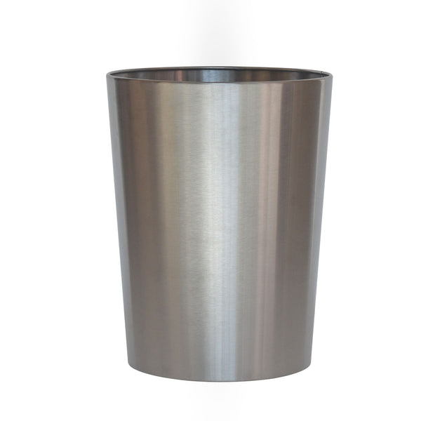 Mainstays Brushed Nickel Metal Bathroom Wastebasket, 2.2 gal EasyOptionXY LLC