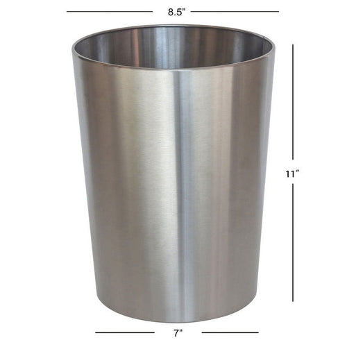 Mainstays Brushed Nickel Metal Bathroom Wastebasket, 2.2 gal EasyOptionXY LLC