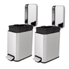 Qualiazero Trash Can, 1.3 Gallon Slim Step On Bathroom Trash Can, Stainless steel, Twin Pack EasyOptionXY LLC