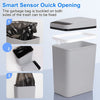 Smart Touchless Trash Can, 2.5 Gallon Garbage Can for Kitchen, Office, Toilet, Bedroom (Grey) EasyOptionXY LLC