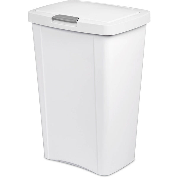 Sterilite 13 gal Plastic Touch Top Kitchen Trash Can, White EasyOptionXY LLC