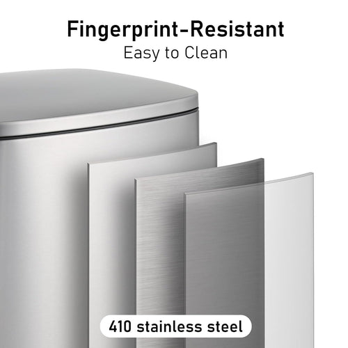 Arlopu Step Trash Can Combo Set, 13.2 Gallon & 1.3 Gallon, Stainless Steel Garbage Bin with Foot Pedal for Kitchen, Home, Office, Soft-Close Lid EasyOptionXY LLC