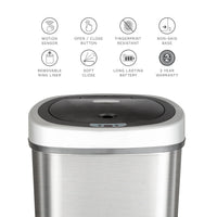 Nine Stars 13 Gallon Trash Can, Motion Sensor Kitchen Trash Can, Stainless Steel with Plastic Lid EasyOptionXY LLC