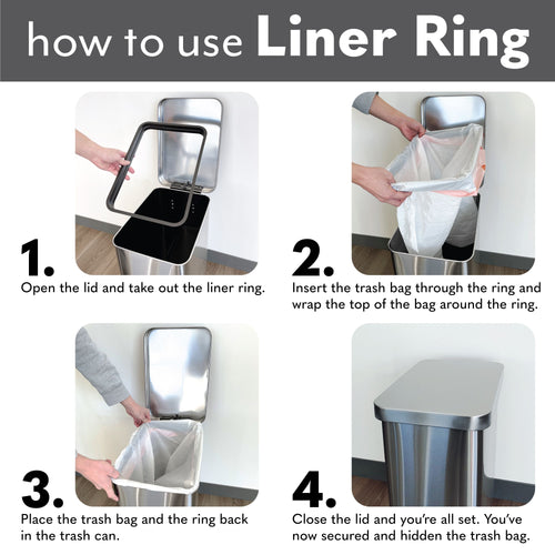 Qualiazero 13.2 Gallon Trash Can, Stainless Steel Step On Slim Kitchen Trash Can, Silver EasyOptionXY LLC