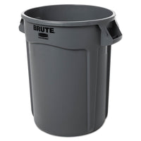 Rubbermaid Commercial Vented Round Brute Container, 32 gal, Plastic, Gray EasyOptionXY LLC