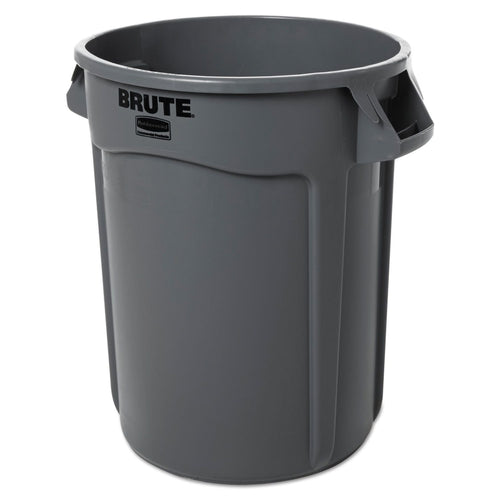Rubbermaid Commercial Vented Round Brute Container, 32 gal, Plastic, Gray EasyOptionXY LLC