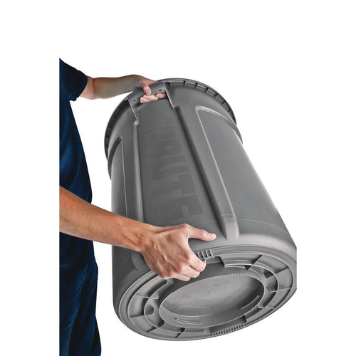 Rubbermaid Commercial Vented Round Brute Container, 32 gal, Plastic, Gray EasyOptionXY LLC