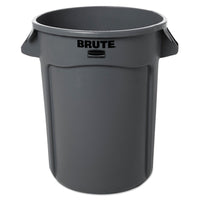 Rubbermaid Commercial Vented Round Brute Container, 32 gal, Plastic, Gray EasyOptionXY LLC