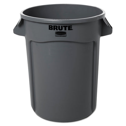 Rubbermaid Commercial Vented Round Brute Container, 32 gal, Plastic, Gray EasyOptionXY LLC