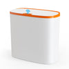 Automatic Sensor Trash Can with Lid: TINANA Waste Bin 3.2 Gallon Slimline for Bathroom, Bedroom, Kitchen, Office - White with Orange Trim EasyOptionXY LLC