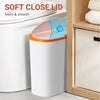 Automatic Sensor Trash Can with Lid: TINANA Waste Bin 3.2 Gallon Slimline for Bathroom, Bedroom, Kitchen, Office - White with Orange Trim EasyOptionXY LLC