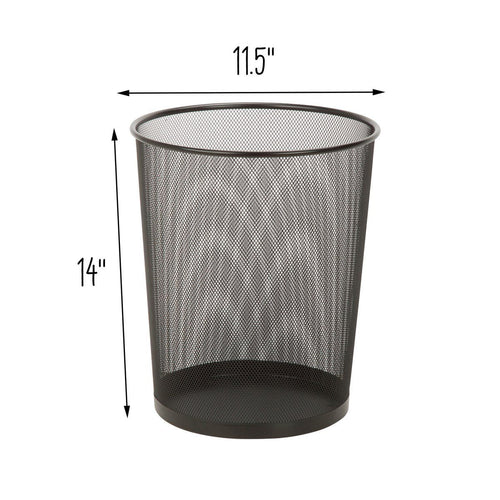 Honey Can Do 4.75 Gallon Trash Can, Round Mesh Metal Office Trash Can, Black EasyOptionXY LLC