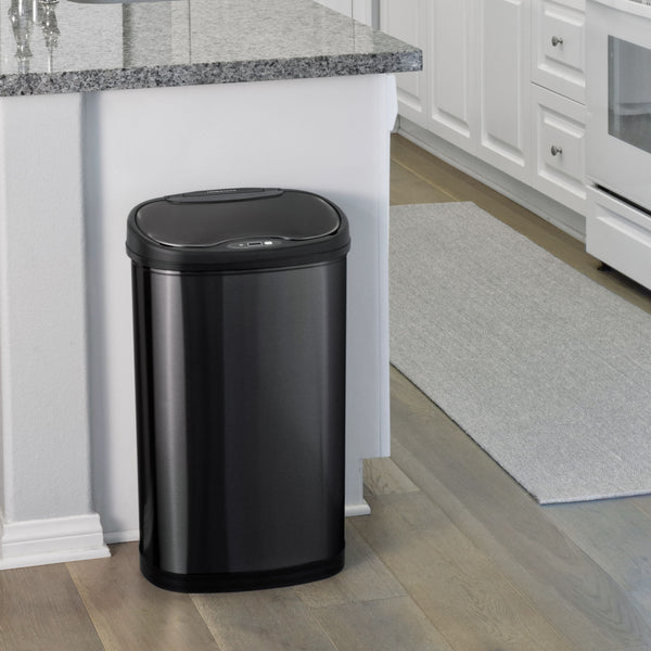 Nine Stars 13.2 Gallon Trash Can, Motion Sensor Kitchen Trash Can, Black Stainless Steel EasyOptionXY LLC